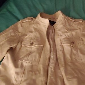 Ivory leather jacket